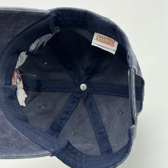 Sega Sonic The Hedgehog Denim Snap Back Baseball Hat Cap Youth OSFA Gaming - Picture 4 of 5